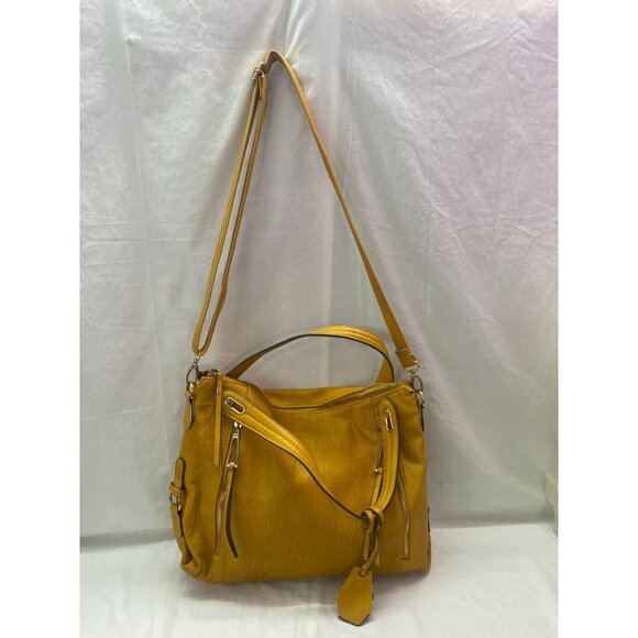Jessica Simpson Mustard Large Mackenzie Double Handle Crossbody/Satchel - Picture 2 of 9